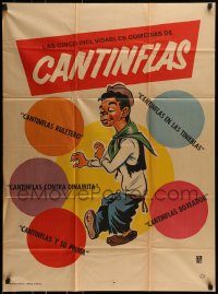 6g485 LAS CINCO INOLVIDABLES COMEDIAS DE CANTINFLAS Mexican poster '70s Cantinflas Ruletero & more