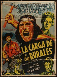 6g499 MASSACRE Mexican poster '56 Dane Clark, Native Americans, completely different art!