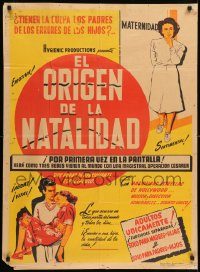 6g506 MOM & DAD Mexican poster '45 Babb's racy Hygiene Sex Shocker, parents go with children!