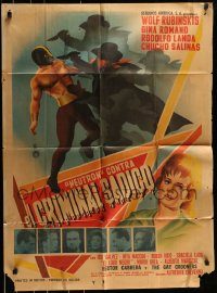 6g511 NEUTRON CONTRA EL CRIMINAL SADICO Mexican poster '65 Wolf Rubinskis in the title role!