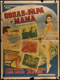 6g521 PROHIBIDO ENAMORARSE Mexican poster '62 Alfonso Paso's play, Jose Antonio Nieves, cool!