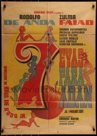 6g530 SIETE EVAS PARA UN ADAN Mexican poster '71 Rodolfo De Anda, Zulma Faiad, cool sexy artwork!