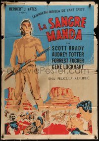 6g551 VANISHING AMERICAN export Mexican poster '55 Zane Grey, art of Navajo Scott Brady!