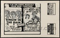 6g251 MEET ME IN ST LOUIS/SINGIN' IN THE RAIN Australian press sheet '70s Double-Bill!