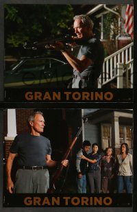 6g191 GRAN TORINO 8 French LCs '09 great images of cranky old man Clint Eastwood!