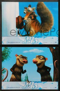6g233 ICE AGE: THE MELTDOWN 5 French LCs '06 cgi sequel, wacky image of frozen squirrel!