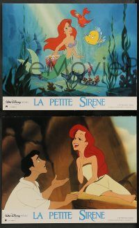 6g163 LITTLE MERMAID 11 French LCs '90 great images of Ariel & cast, Disney underwater cartoon!