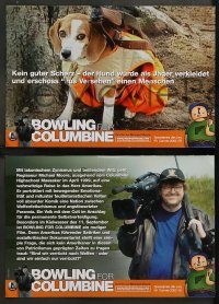 6g109 BOWLING FOR COLUMBINE 6 German LCs '02 Michael Moore gun control, outrageous border art!
