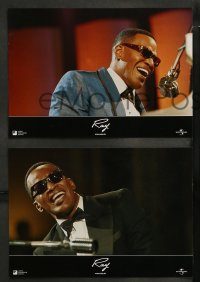 6g096 RAY 8 German LCs '05 different images of Jamie Foxx as musician Ray Charles, Kerry Washington