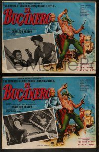 6g073 BUCCANEER 5 Mexican LCs '58 Yul Brynner, Charlton Heston, directed by Anthony Quinn!