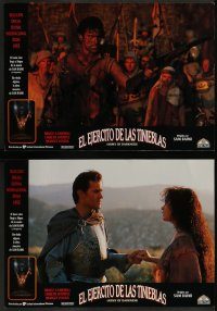 6g044 ARMY OF DARKNESS 10 Spanish LCs '93 Sam Raimi candid, Bruce Campbell, wacky cult classic!