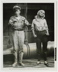 6h059 ASSAULT ON A QUEEN candid 8.25x10 still '66 Frank Sinatra & Virna Lisi engage in horseplay!