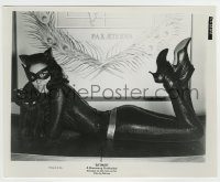 6h077 BATMAN 8.25x10.25 still '66 sexy Lee Meriwether as Catwoman posing with black cat!
