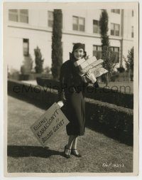 6h152 CAROLE LOMBARD 8x10 key book still '30s with presents & Hungarian Christmas/New Year sign!