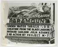 6h208 CREATURE FROM THE BLACK LAGOON candid 8.25x10 still '54 incredible image of poster on marquee