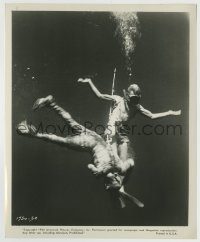 6h207 CREATURE FROM THE BLACK LAGOON 8.25x10 still '54 scuba diver fighting monster underwater!