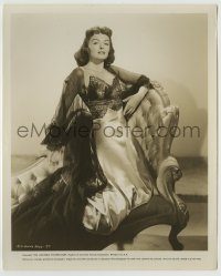 6h258 DONNA REED 8.25x10 still '56 full-length portrait kneeling on chair in sexy nightgown!