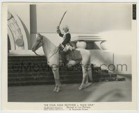 6h277 DUCK SOUP 8.25x10.25 still '33 great portrait of Harpo Marx on horse with sword raised!