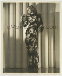 6h286 ELLEN DREW deluxe 8x10 still '30s full-length modeling a wonderful flower print dress!