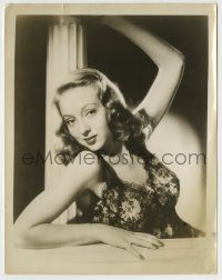 6h295 EVELYN KEYES 8x10.25 still '40s great close portrait wearing sexy lace outfit!