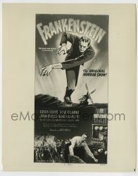 6h327 FRANKENSTEIN 8x10.25 still R47 wonderful art of monster Boris Karloff from the three-sheet!