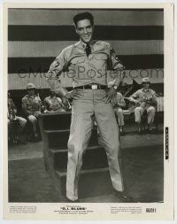 6h336 G.I. BLUES 8x10.25 still '60 great full-length portrait of Elvis Presley in uniform!