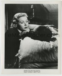 6h352 GLASS WALL 8.25x10 still '53 close up of worried Gloria Grahame by Vittorio Gassman's bed!