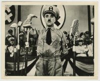 6h377 GREAT DICTATOR 8.25x10 still R50s Charlie Chaplin as Hitler-like Hynkel saluting at rally!
