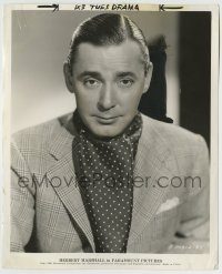 6h406 HERBERT MARSHALL 8.25x10.25 still '35 great portrait of the actor wearing suit & ascot!
