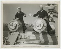 6h407 HERE COMES THE NAVY 8x10.25 still '34 James Cagney & Frank McHugh sitting on ship's cannons!