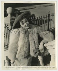 6h434 IDA LUPINO 8.25x10 still '41 close up in a hiplength fur jacket of lynx-dyed wolf fur!