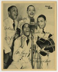 6h438 INK SPOTS 8x10 music publicity still '40s the original four members performing at microphone!
