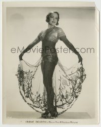 6h440 IRENE DELROY 8x10.25 still '30s full-length in skimpy sparkling outfit with sheer skirt!