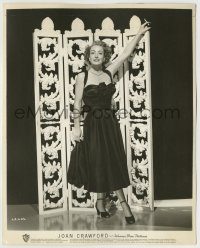 6h470 JOAN CRAWFORD deluxe 8x10 still '40s full-length smoking in sexy dress over cool background!