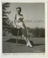 6h473 JOAN LESLIE 8.25x10 still '42 c/u in skin-tight outfit by ping pong table, The Hard Way!
