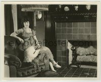 6h581 MARY MILES MINTER 8x10 still '20s great portrait at home sitting on chair by fireplace!