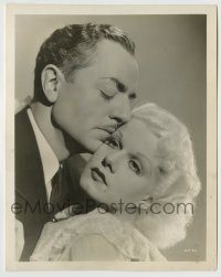 6h726 RECKLESS 8x10.25 still '35 best romantic close up of sexy Jean Harlow & William Powell!