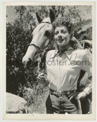 6h729 RENEGADES deluxe 8x10.25 still '46 great c/u of Evelyn Keyes & her horse by Joe Walters!