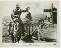 6h799 SHANE 8x10.25 still '53 best image of Alan Ladd in buckskin on horseback w/Brandon de Wilde!