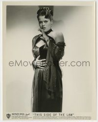 6h882 THIS SIDE OF THE LAW 8x10.25 still '50 great close up of scared Janis Page in cool dress!
