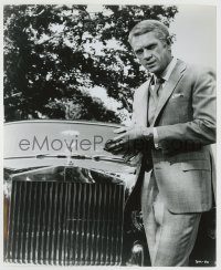 6h885 THOMAS CROWN AFFAIR 8.25x10 still '68 great close up of Steve McQueen by his Rolls-Royce!