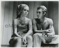 6h887 THOMAS CROWN AFFAIR 8.25x10 still '68 Steve McQueen & sexy Faye Dunaway naked in sauna!