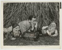 6h898 TILL WE MEET AGAIN candid 8x10.25 still '36 Herbert Marshall with accordion & garden gnomes!