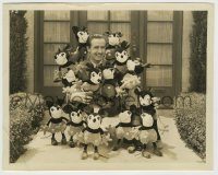 6h943 WALT DISNEY 8x10 still '30s wonderful c/u surrounded by 14 stuffed Mickey Mouse dolls!