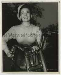 6h967 WILD ONE 8x10 key book still '53 Yvonne Doughty as Britches on motorcycle by Lippman!
