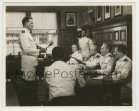 6h974 WINGS OF EAGLES 8x10 key book still '57 Navy officer John Wayne in dress uniform at meeting!