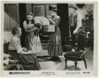 6h978 WIZARD OF OZ 8x10.25 still R55 Judy Garland as Dorothy with Toto & her family in Kansas!
