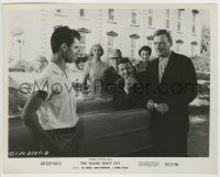 6h988 YOUNG DON'T CRY 8x10.25 still '57 young Sal Mineo a group of smiling & somber people!