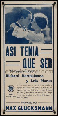 6j248 JUST SUPPOSE Argentinean '26 Prince Richard Barthelmess, Lois Moran, different!