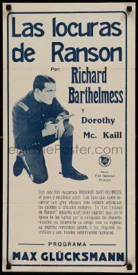 6j261 RANSON'S FOLLY Argentinean '26 completely different image of Richard Barthelmess!